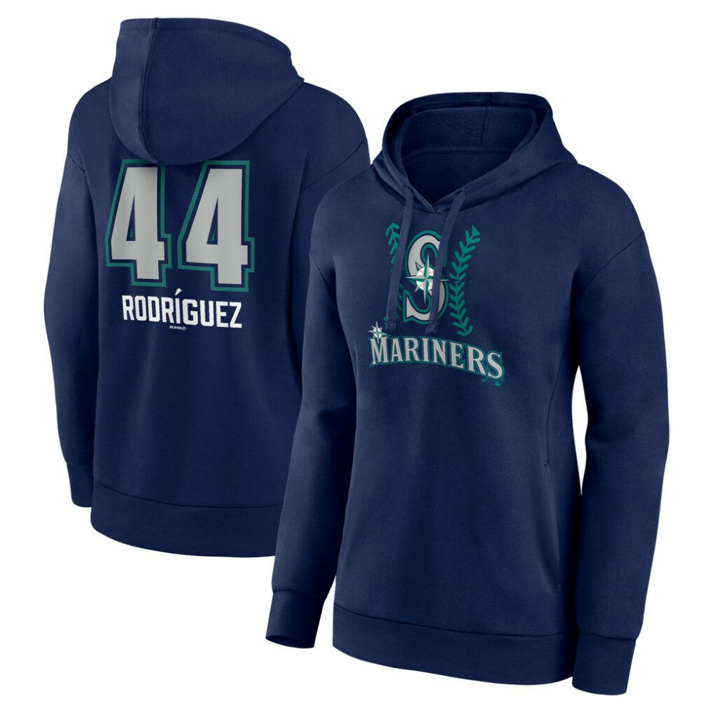 Julio Rodríguez Seattle Mariners Women's Name & Number Fastball Pullover Hoodie Navy