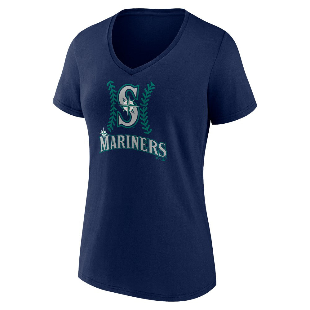 Julio Rodríguez Seattle Mariners Women's Name & Number Fastball V-Neck T-Shirt Navy