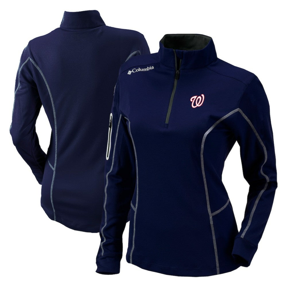 Washington Nationals Women's Omni-Wick Shotgun Quarter-Zip Pullover Top Navy