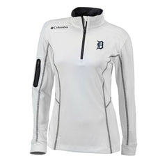 Detroit Tigers Women's Omni-Wick Shotgun Quarter-Zip Pullover Top White