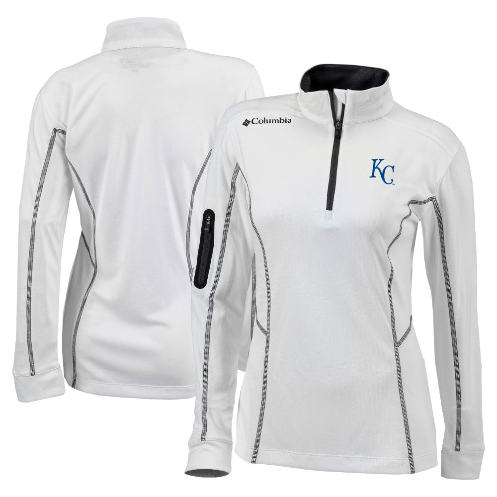 Kansas City Royals Women's Omni-Wick Shotgun Quarter-Zip Pullover Top White