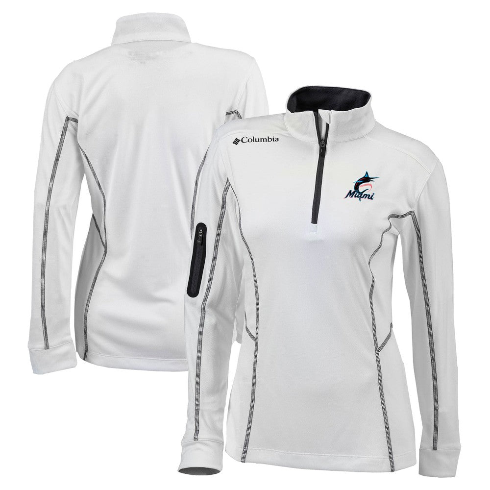 Miami Marlins Women's Omni-Wick Shotgun Quarter-Zip Pullover Top White
