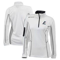 Miami Marlins Women's Omni-Wick Shotgun Quarter-Zip Pullover Top White