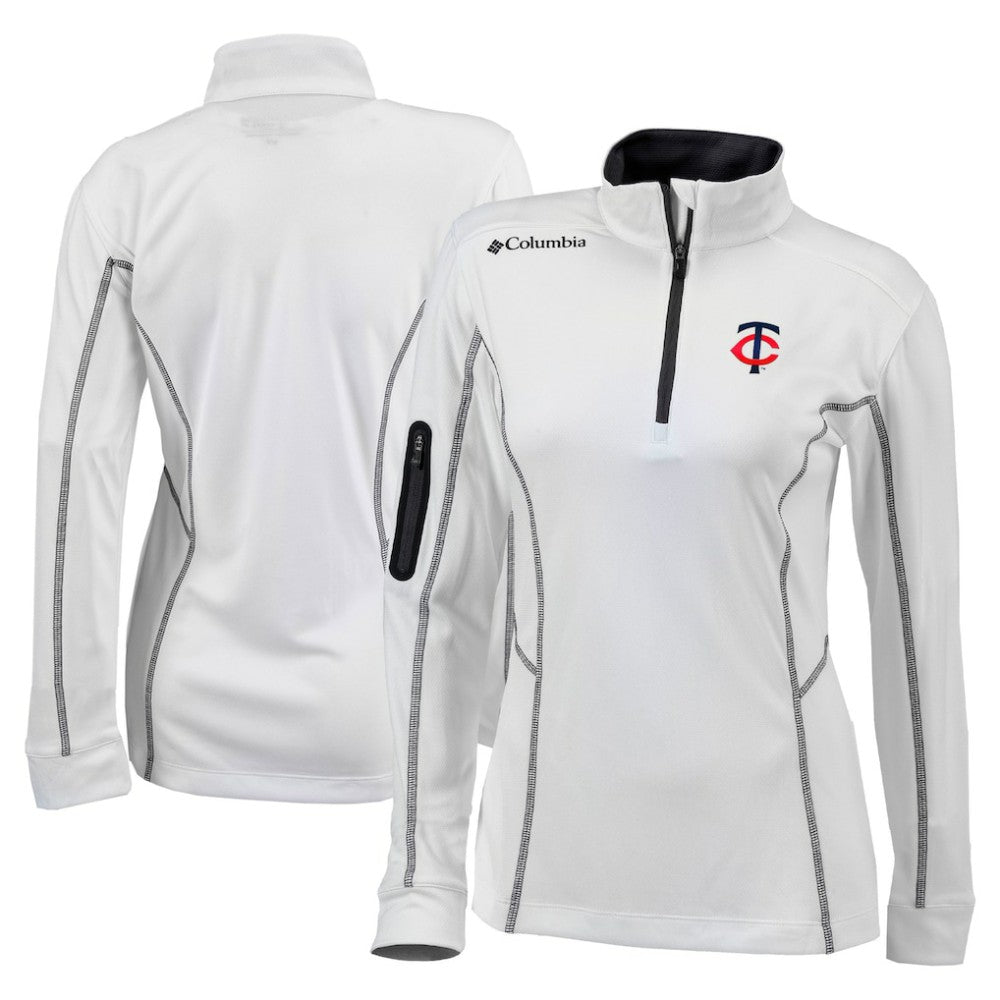 Minnesota Twins Women's Omni-Wick Shotgun Quarter-Zip Pullover Top White