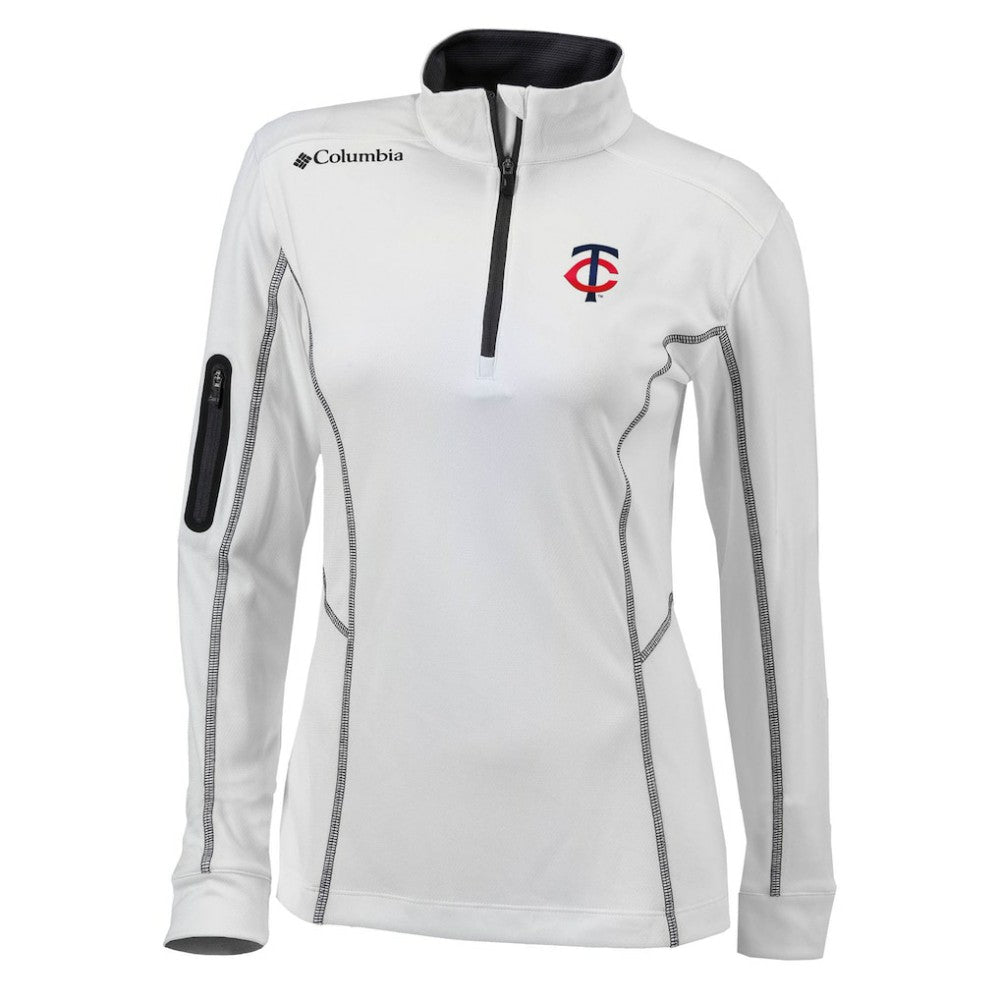 Minnesota Twins Women's Omni-Wick Shotgun Quarter-Zip Pullover Top White