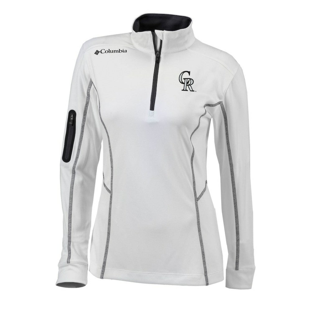 Colorado Rockies Women's Omni-Wick Shotgun Quarter-Zip Pullover Top White