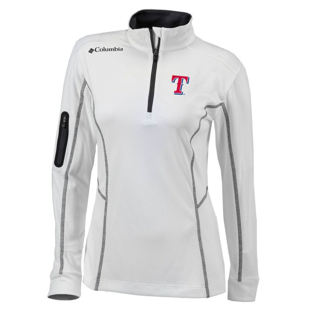 Texas Rangers Women's Omni-Wick Shotgun Quarter-Zip Pullover Top White