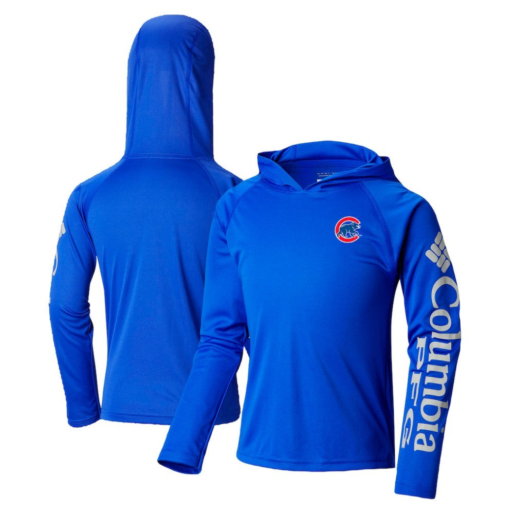 Chicago Cubs Youth Terminal Tackle Long Sleeve Hoodie T-Shirt Royal