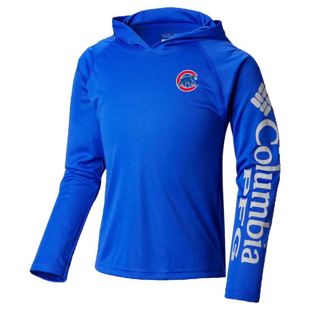 Chicago Cubs Youth Terminal Tackle Long Sleeve Hoodie T-Shirt Royal