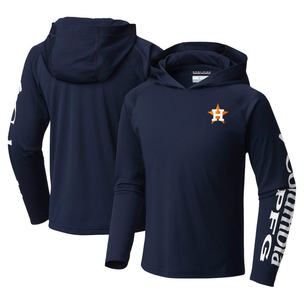 Houston Astros Youth Terminal Tackle Long Sleeve Hoodie T-Shirt Navy
