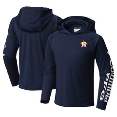 Houston Astros Youth Terminal Tackle Long Sleeve Hoodie T-Shirt Navy