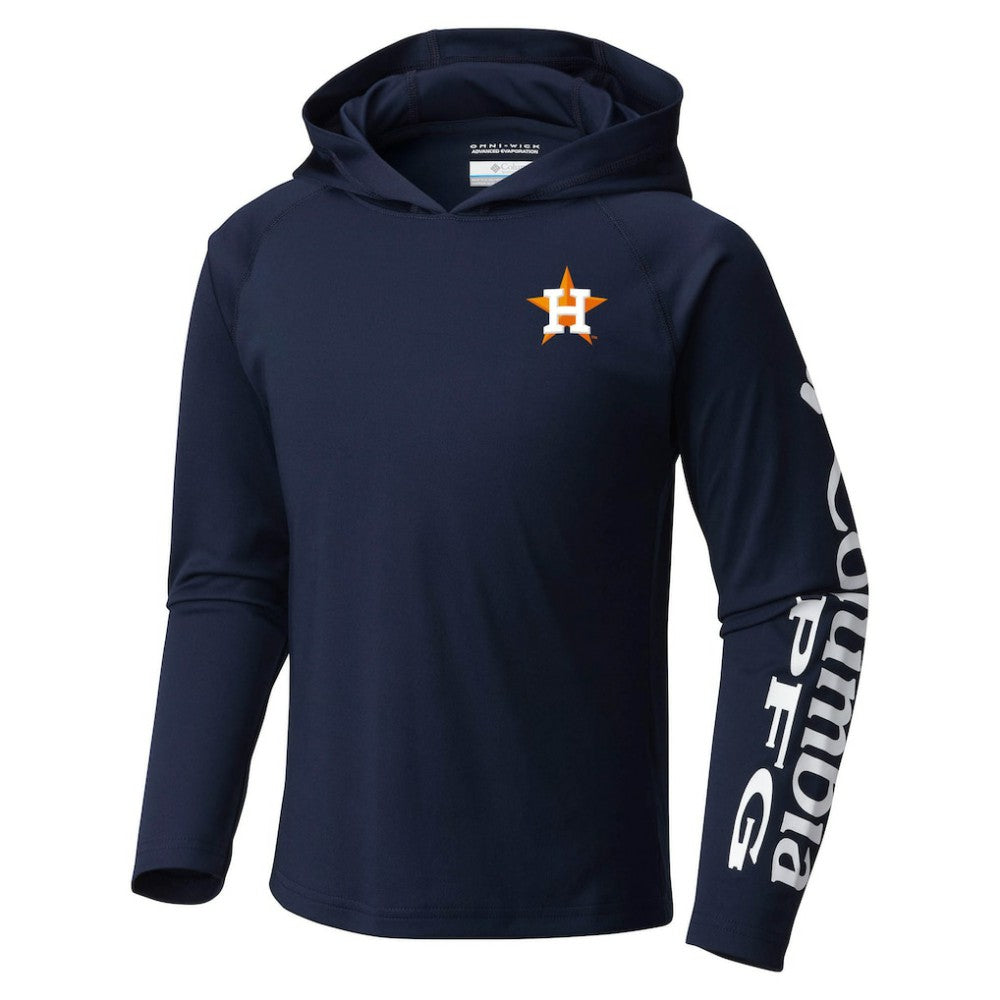Houston Astros Youth Terminal Tackle Long Sleeve Hoodie T-Shirt Navy