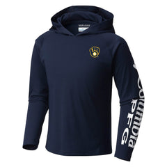 Milwaukee Brewers Youth Terminal Tackle Long Sleeve Hoodie T-Shirt Navy