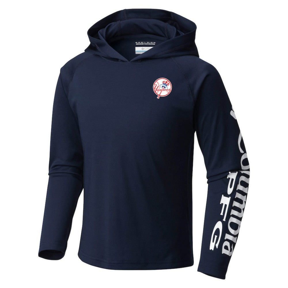New York Yankees Youth Terminal Tackle Long Sleeve Hoodie T-Shirt Navy