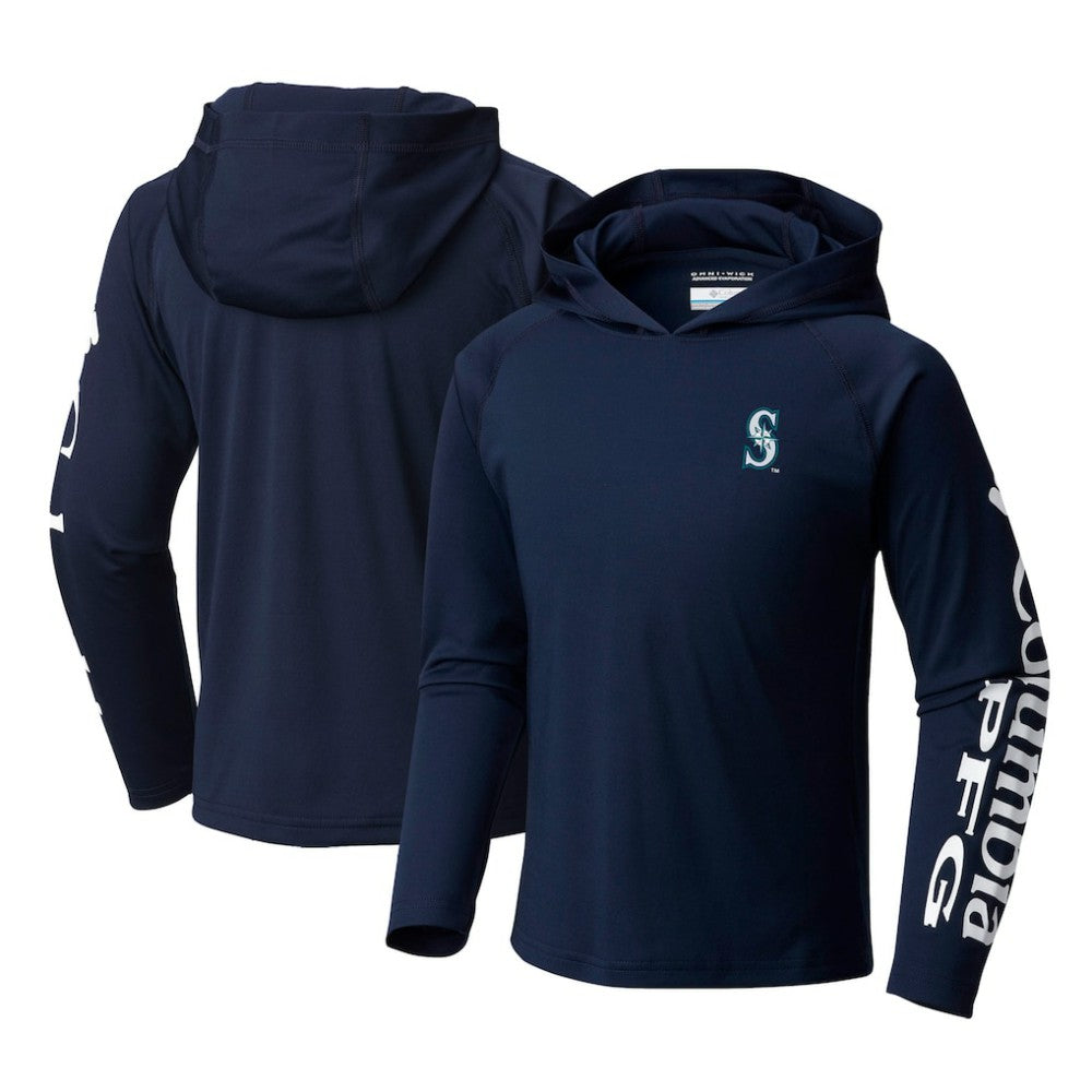 Seattle Mariners Youth Terminal Tackle Long Sleeve Hoodie T-Shirt Navy