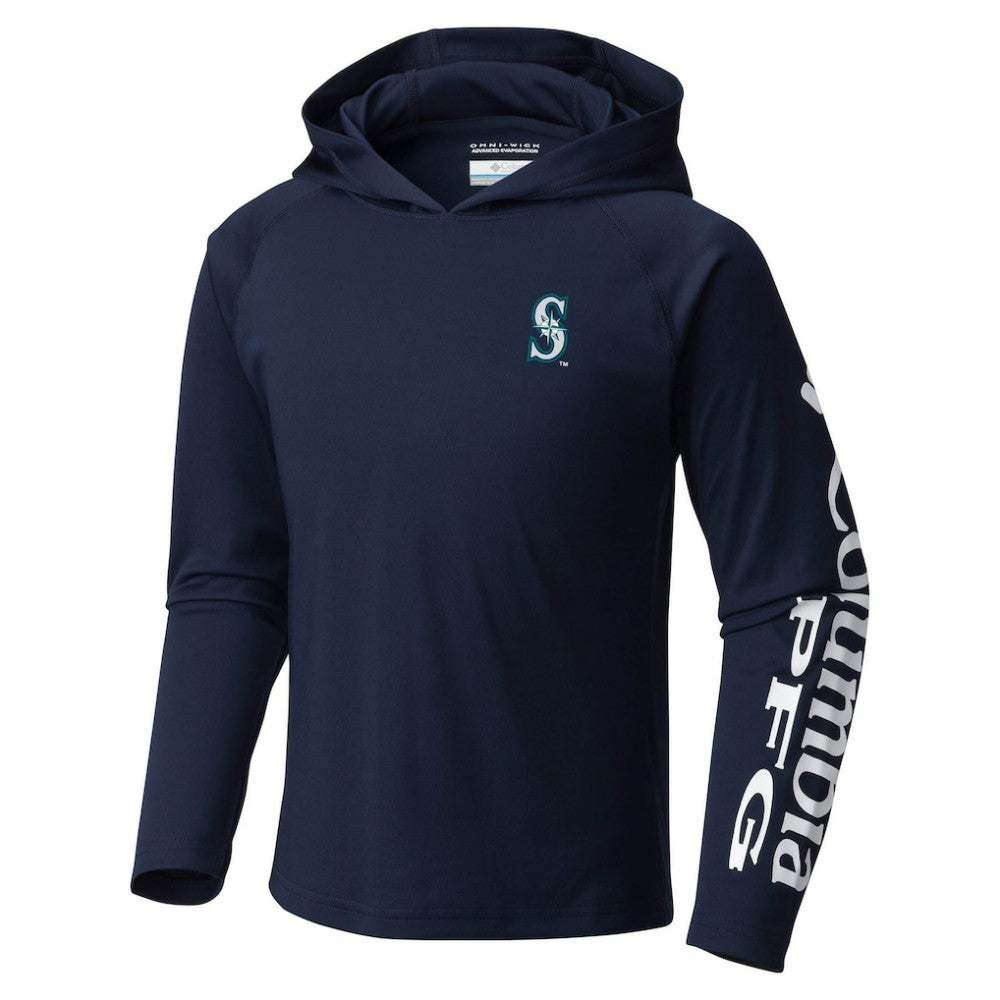 Seattle Mariners Youth Terminal Tackle Long Sleeve Hoodie T-Shirt Navy