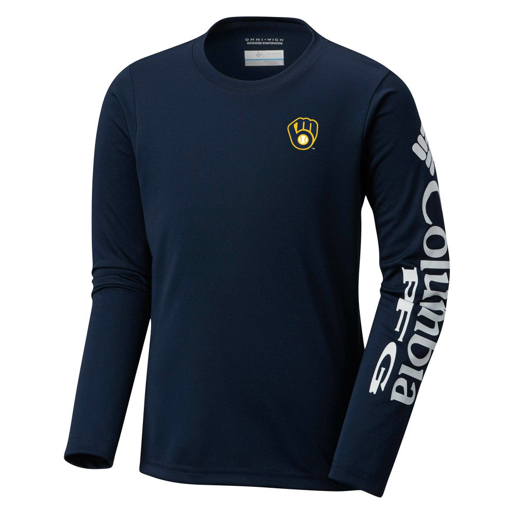 Milwaukee Brewers Youth Terminal Tackle Long Sleeve T-Shirt Navy