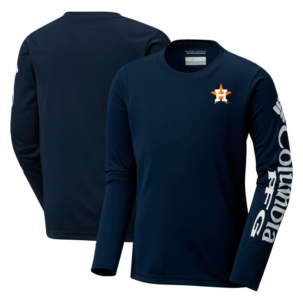 Houston Astros Youth Terminal Tackle Long Sleeve T-Shirt Navy