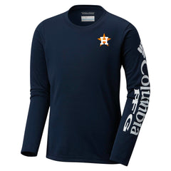 Houston Astros Youth Terminal Tackle Long Sleeve T-Shirt Navy