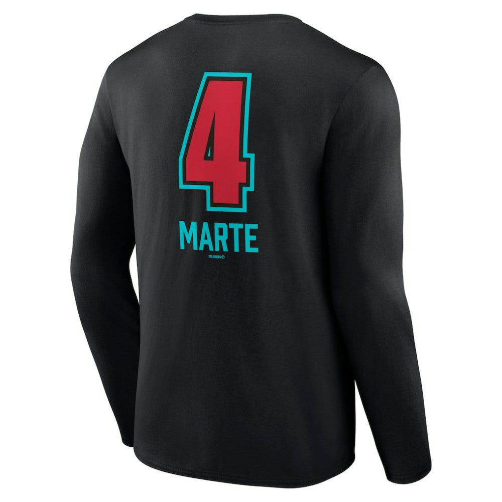 Ketel Marte Arizona Diamondbacks Name & Number Fastball Long Sleeve T-Shirt Black