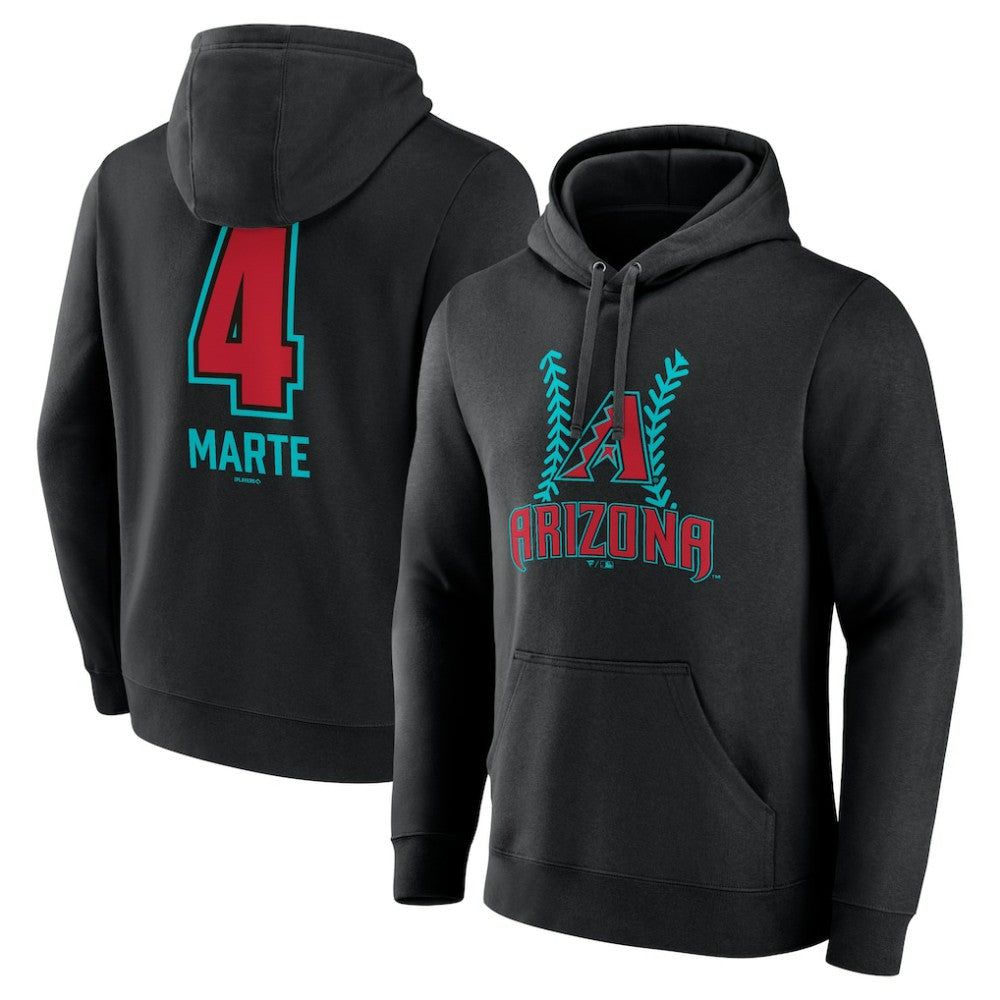 Ketel Marte Arizona Diamondbacks Name & Number Fastball Pullover Hoodie Black