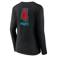 Ketel Marte Arizona Diamondbacks Women's Name & Number Fastball V-Neck Long Sleeve T-Shirt Black