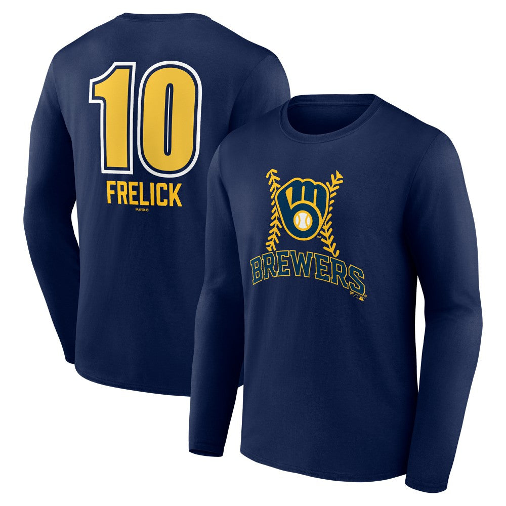 Sal Frelick Milwaukee Brewers Name & Number Fastball Long Sleeve T-Shirt Navy