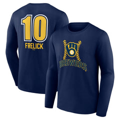 Sal Frelick Milwaukee Brewers Name & Number Fastball Long Sleeve T-Shirt Navy