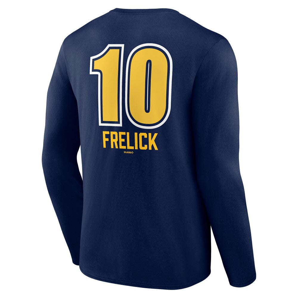 Sal Frelick Milwaukee Brewers Name & Number Fastball Long Sleeve T-Shirt Navy
