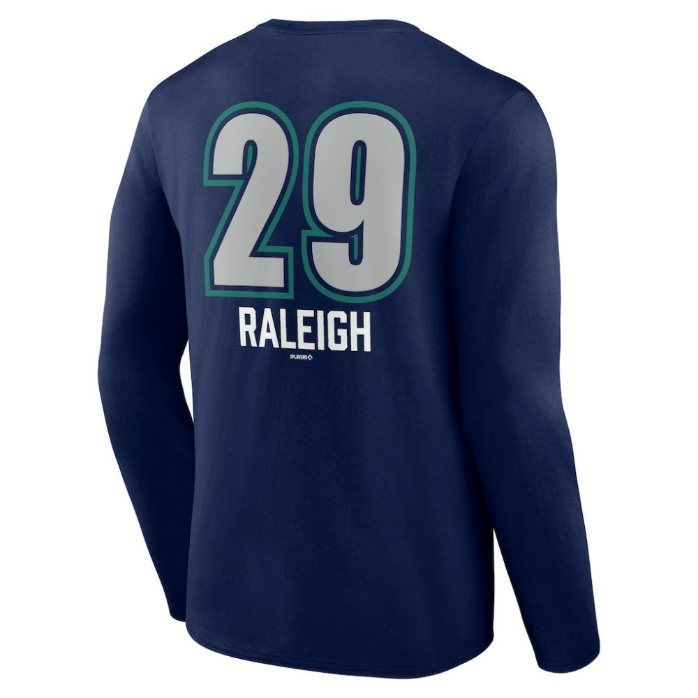 Cal Raleigh Seattle Mariners Name & Number Fastball Long Sleeve T-Shirt Navy