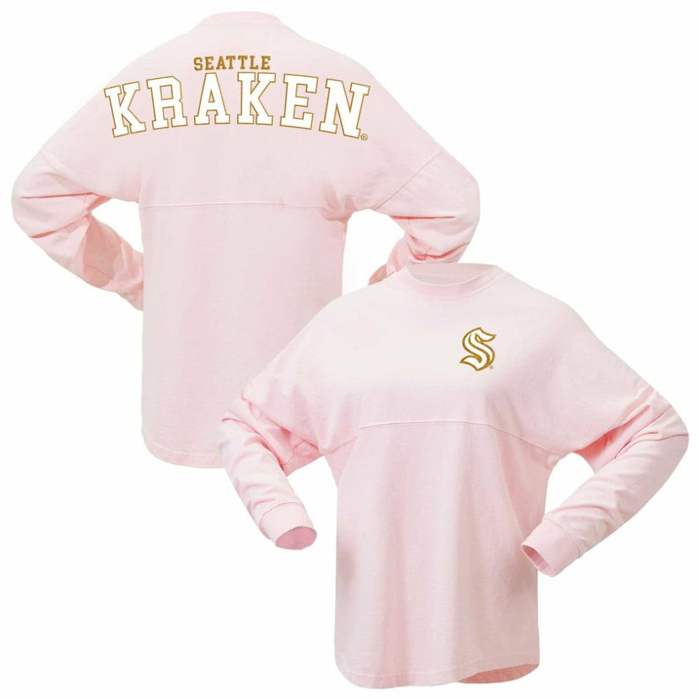 Seattle Kraken Fanatics Women's Spirit Jersey Long Sleeve T-Shirt - Pink T-shirts