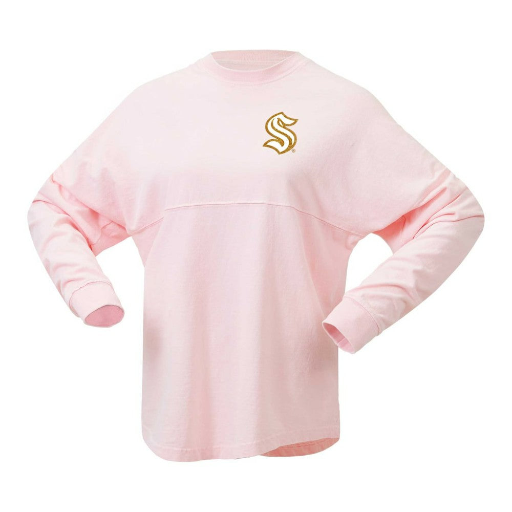 Seattle Kraken Fanatics Women's Spirit Jersey Long Sleeve T-Shirt - Pink T-shirts