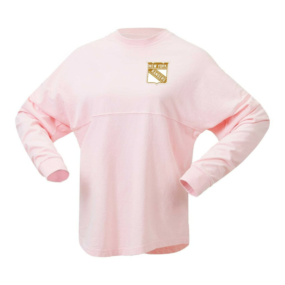 New York Rangers Fanatics Women's Spirit Jersey Long Sleeve T-Shirt - Pink T-shirts