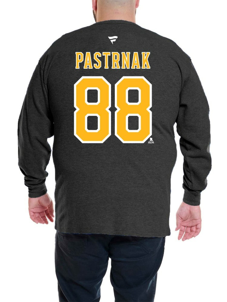David Pastrnak Boston Bruins Profile Big & Tall Name & Number Thermal Pullover Sweatshirt - Black Sweatshirts
