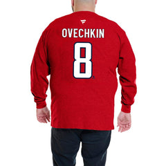 Alexander Ovechkin Washington Capitals Profile Big & Tall Name & Number Thermal Pullover Sweatshirt - Red Sweatshirts
