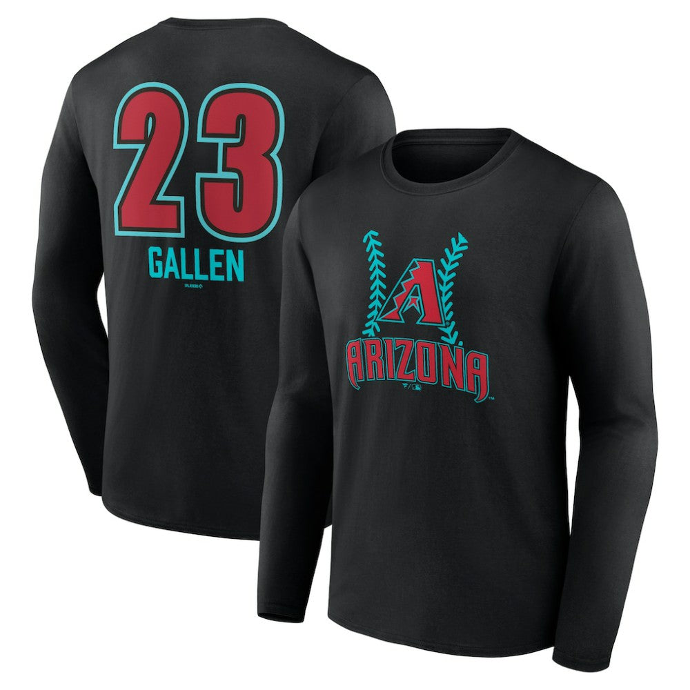 Zac Gallen Arizona Diamondbacks Name & Number Fastball Long Sleeve T-Shirt Black