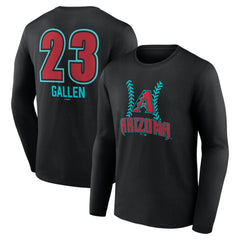 Zac Gallen Arizona Diamondbacks Name & Number Fastball Long Sleeve T-Shirt Black