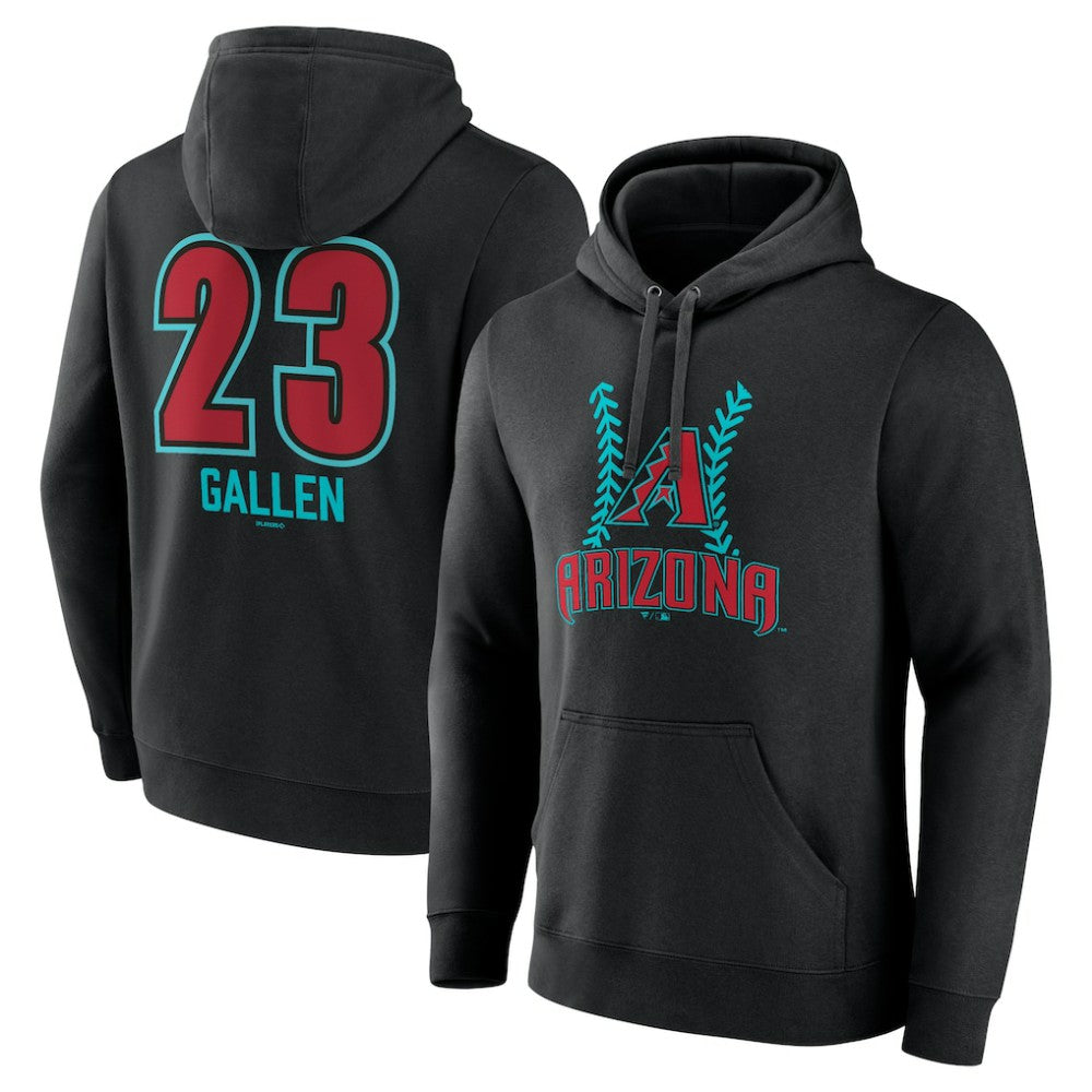 Zac Gallen Arizona Diamondbacks Name & Number Fastball Pullover Hoodie Black
