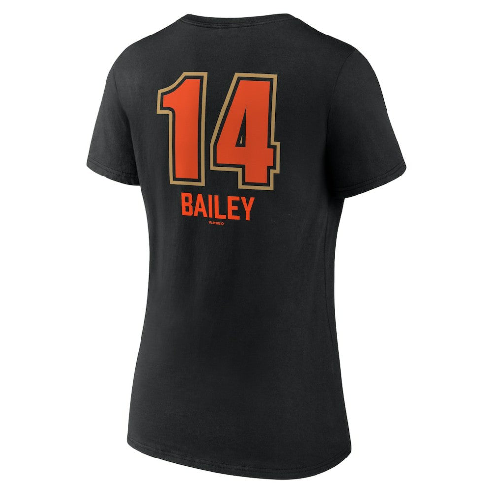 Patrick Bailey San Francisco Giants Women's Name & Number Fastball V-Neck T-Shirt Black
