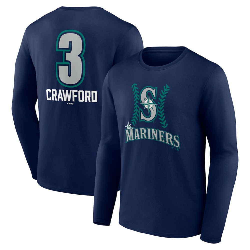 J.P. Crawford Seattle Mariners Name & Number Fastball Long Sleeve T-Shirt Navy