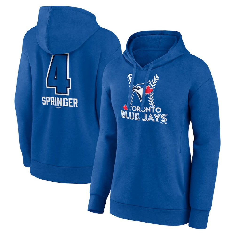 George Springer Toronto Blue Jays Women's Name & Number Fastball Pullover Hoodie Royal