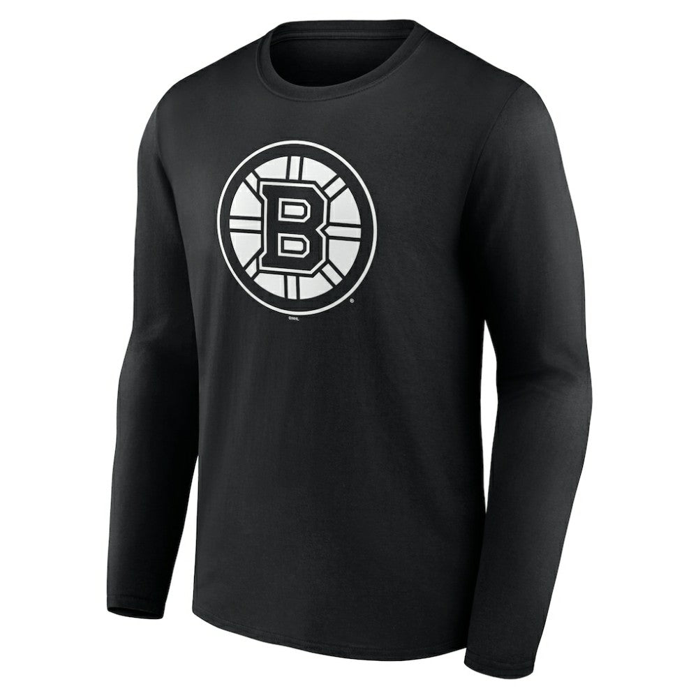 Boston Bruins Personalized Name & Number Monochrome Long Sleeve T-Shirt - Black T-shirts