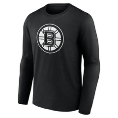 Boston Bruins Personalized Name & Number Monochrome Long Sleeve T-Shirt - Black T-shirts
