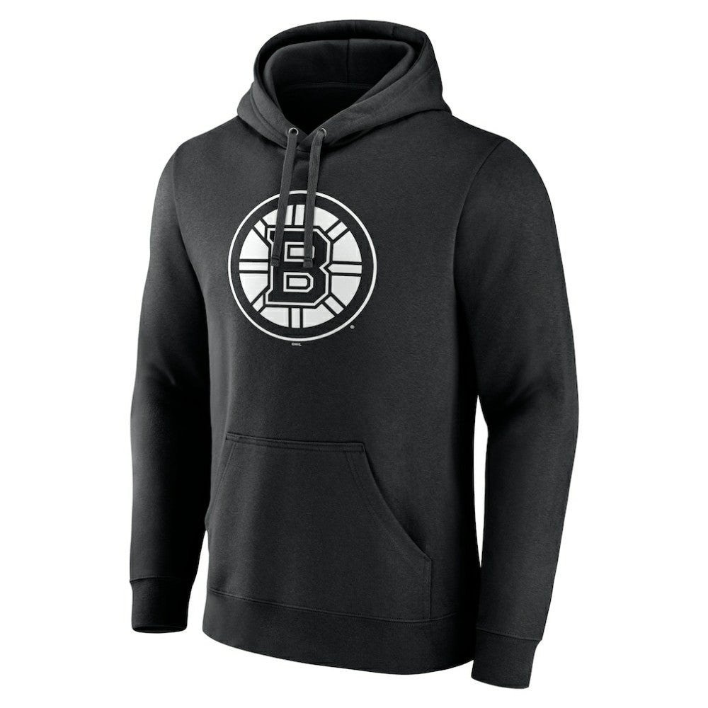 Boston Bruins Personalized Name & Number Monochrome Pullover Hoodie - Black Hoodies