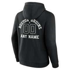 Boston Bruins Personalized Name & Number Monochrome Pullover Hoodie - Black Hoodies
