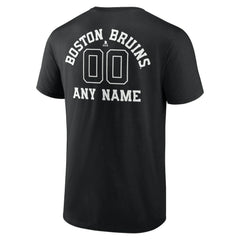 Boston Bruins Personalized Name & Number Monochrome T-Shirt - Black T-shirts