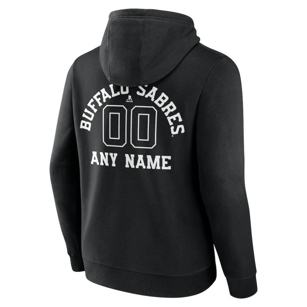 Buffalo Sabres Personalized Name & Number Monochrome Pullover Hoodie - Black Hoodies