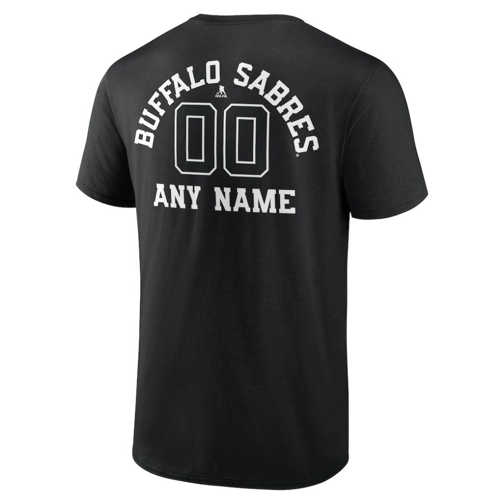 Buffalo Sabres Personalized Name & Number Monochrome T-Shirt - Black T-shirts