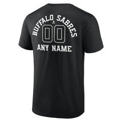 Buffalo Sabres Personalized Name & Number Monochrome T-Shirt - Black T-shirts