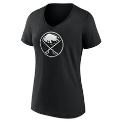 Buffalo Sabres Women's Personalized Name & Number Monochrome V-Neck T-Shirt - Black T-shirts
